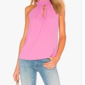 Amanda Uprichard Pompei  Pink Talita Keyhole Top  S NWOT
